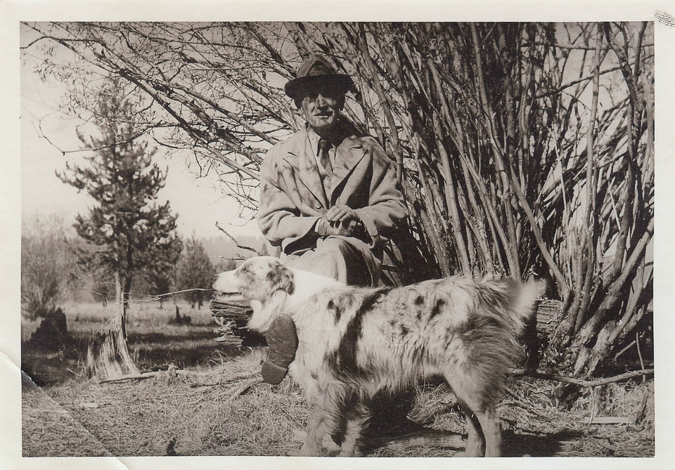 Grandfather with his dog (?)