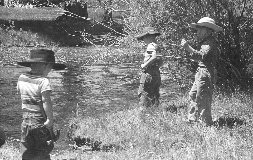 Bill, Doug & Jim fishing - 1955