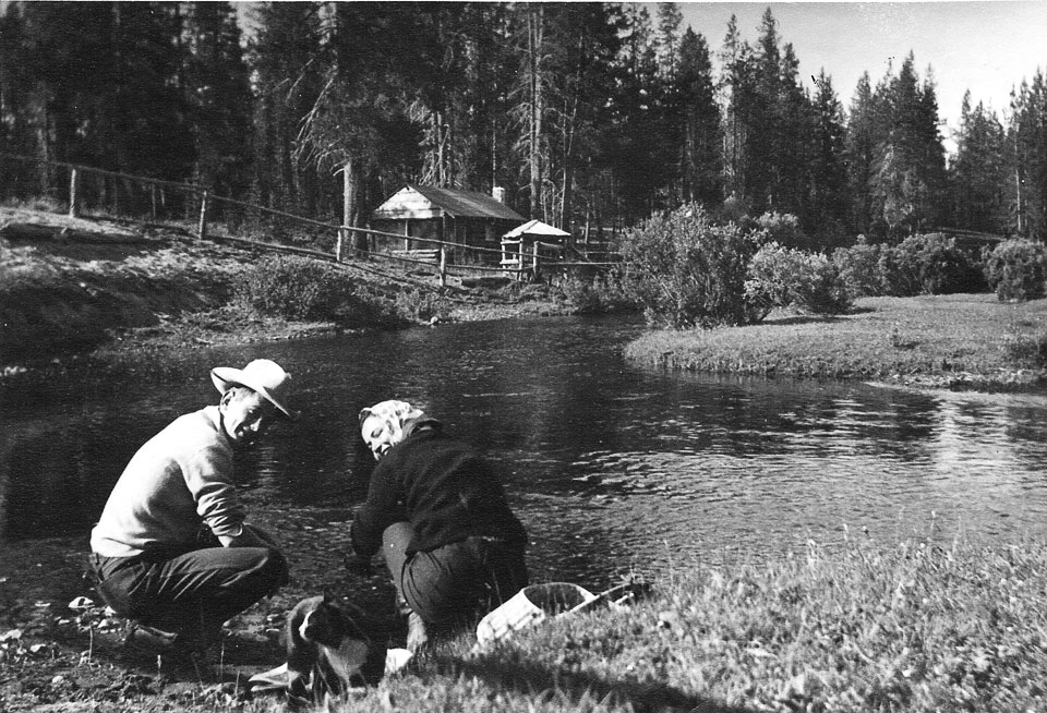 Cleaning fish in the creek