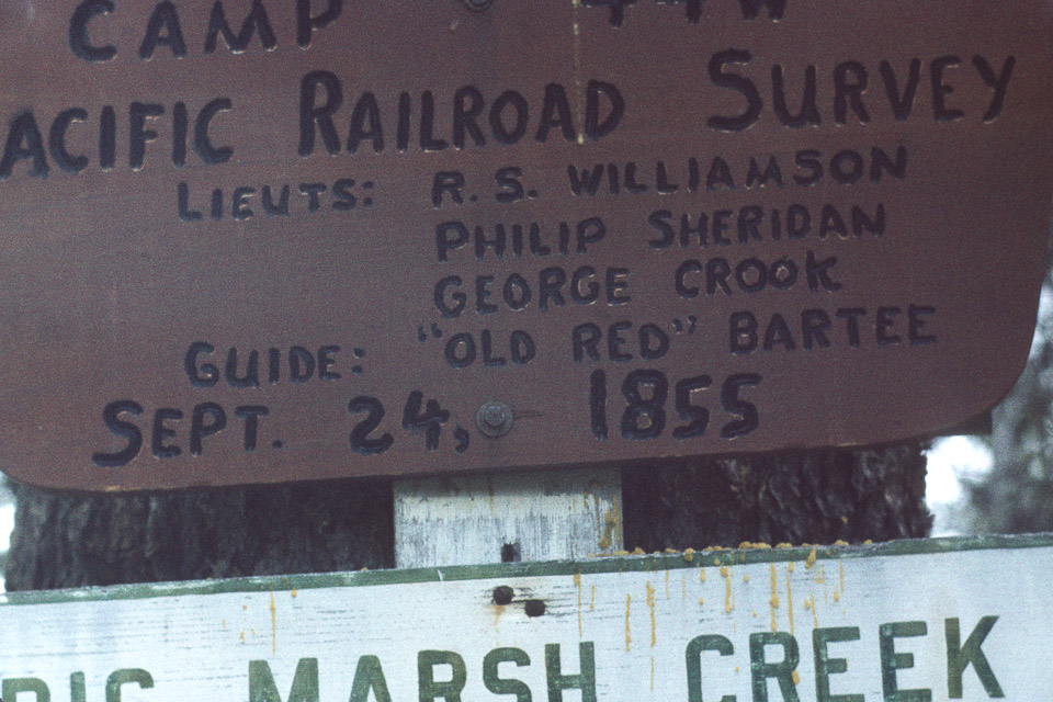 The history sign near the car bridge at the Menefee place - 1973