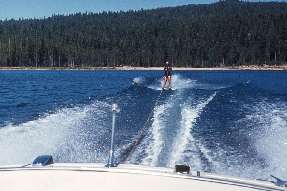 Mom water skiing at Crescent Lake