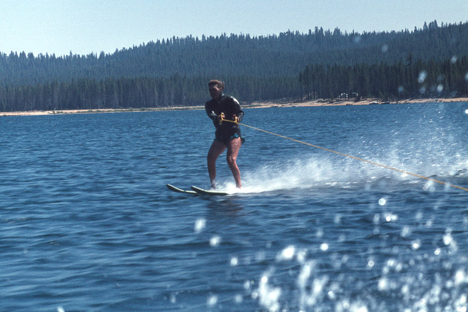 Mom water skiing at Crescent Lake