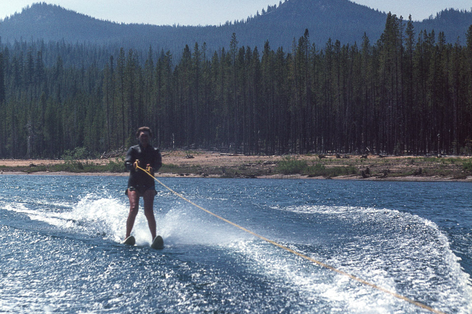 Mom water skiing at Crescent Lake