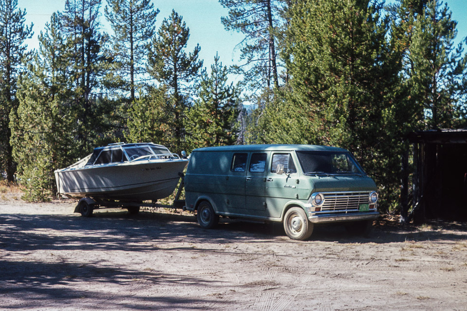 The van and boat at the Ranch - 1973