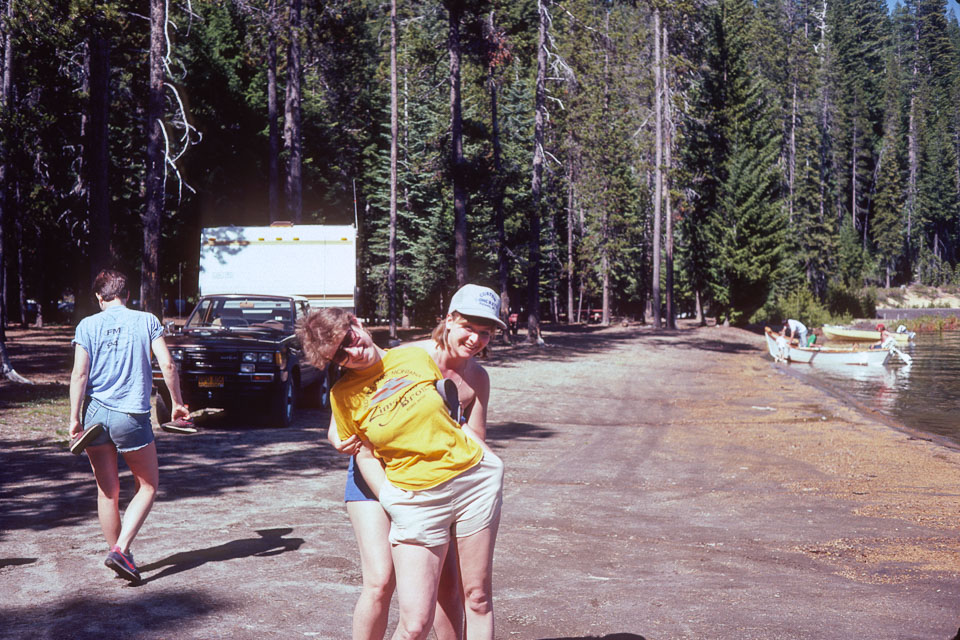 Sue and Liz clowning for the camera