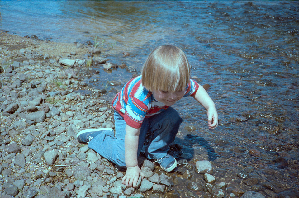 Jeff playing in the creek