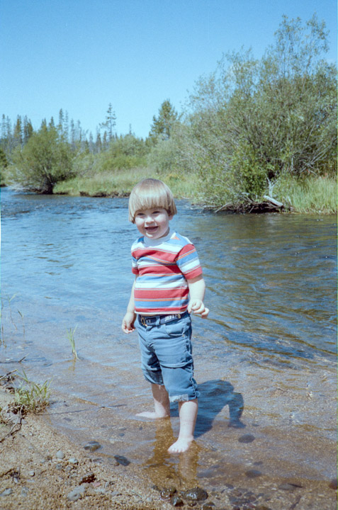 Jeff playing in the creek