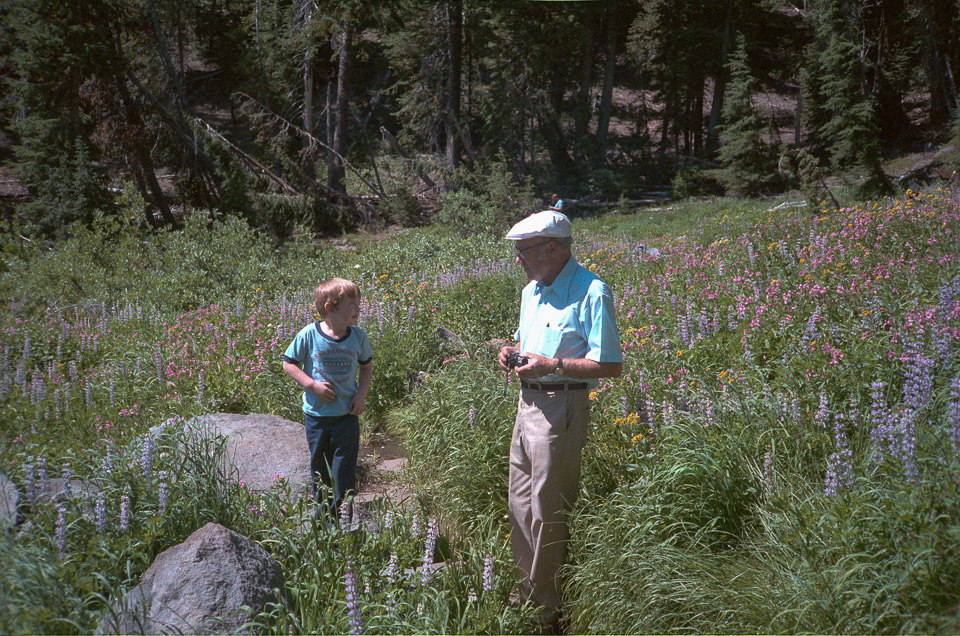 Jeff and George Jensen on the wildflower walk at Crater Lake