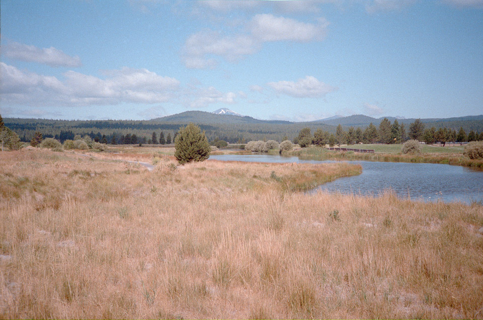 The Deschutes River and Mt Bachelor from Sunriver