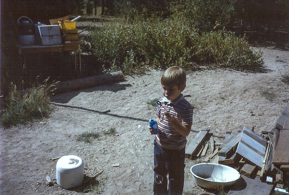 Jeff blowing bubbles