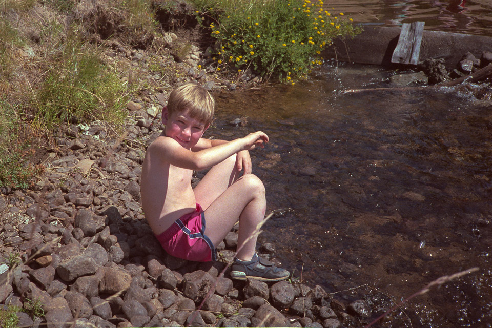 Jeff (7 yrs 10 mos) by the creek