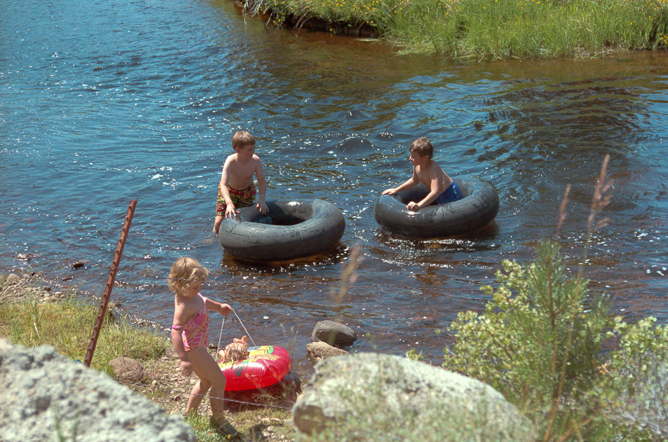 Liz, Brian, and Andrew at the creek