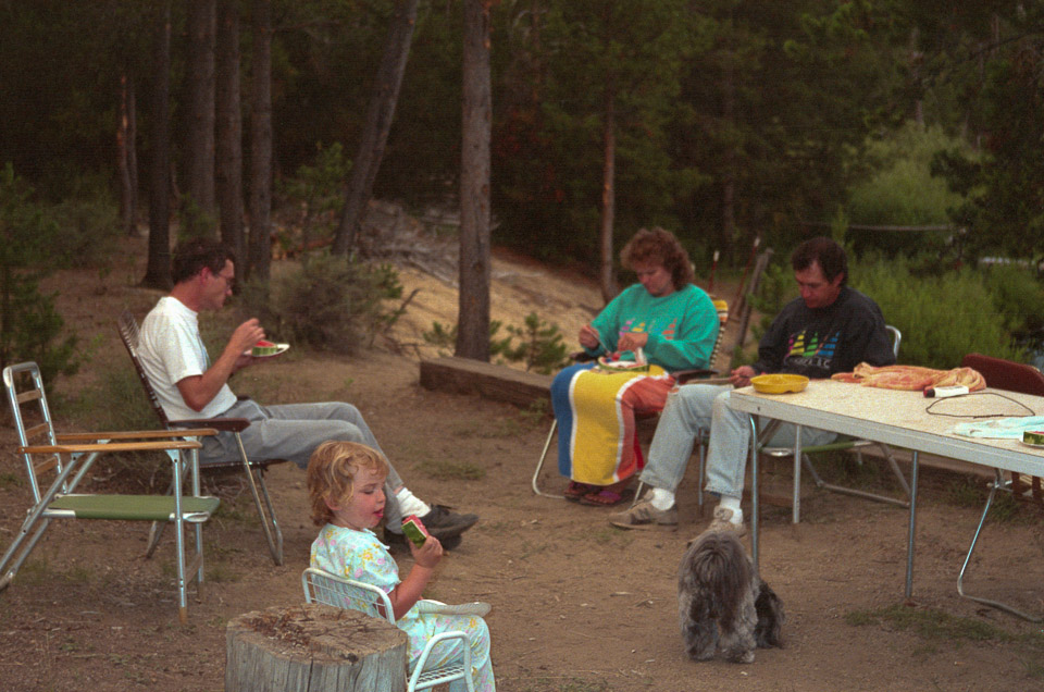 Eating watermelon at the Ranch