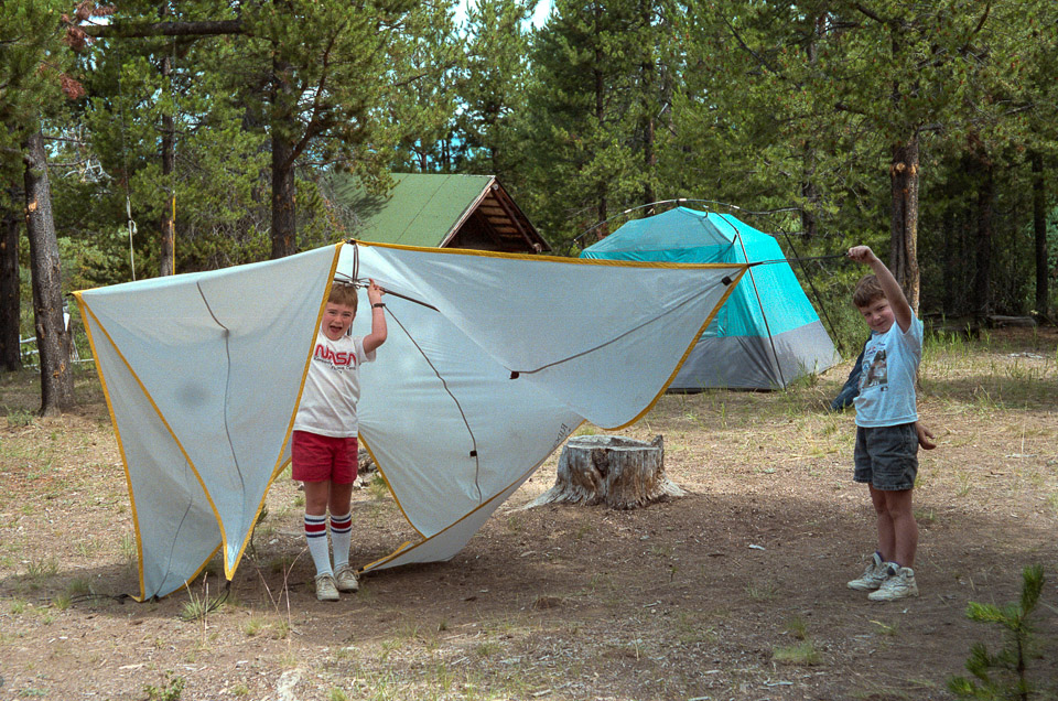 Taking down tents at the Ranch