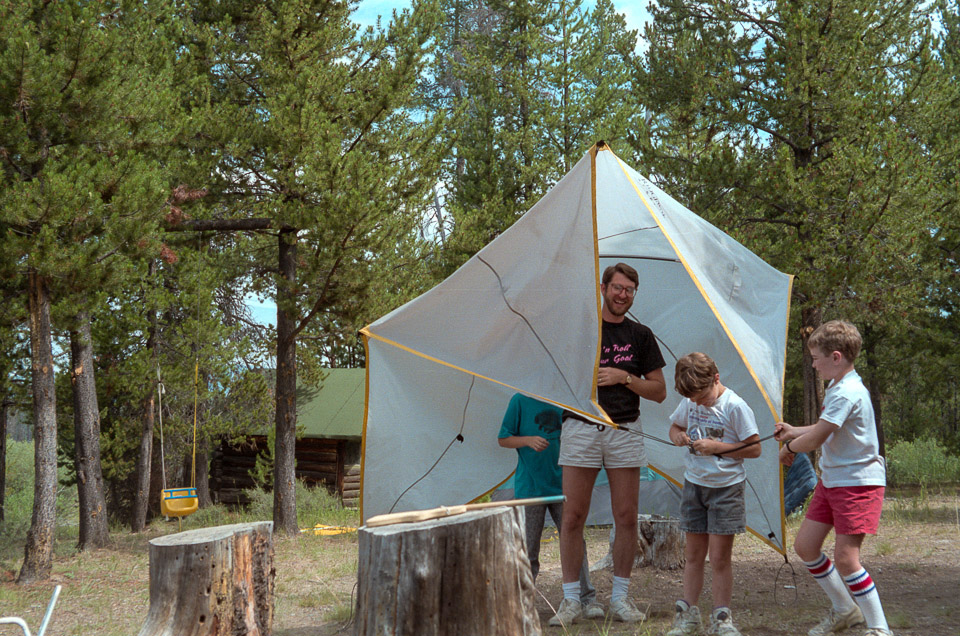 Taking down tents at the Ranch