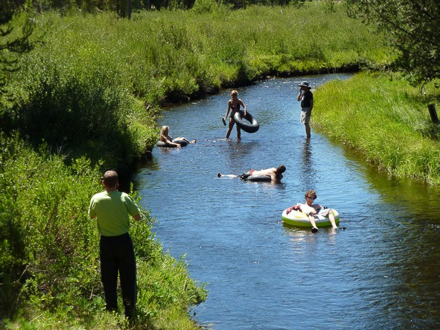 Jeff photographing the floaters.  
Photo provided by Lynne Jensen