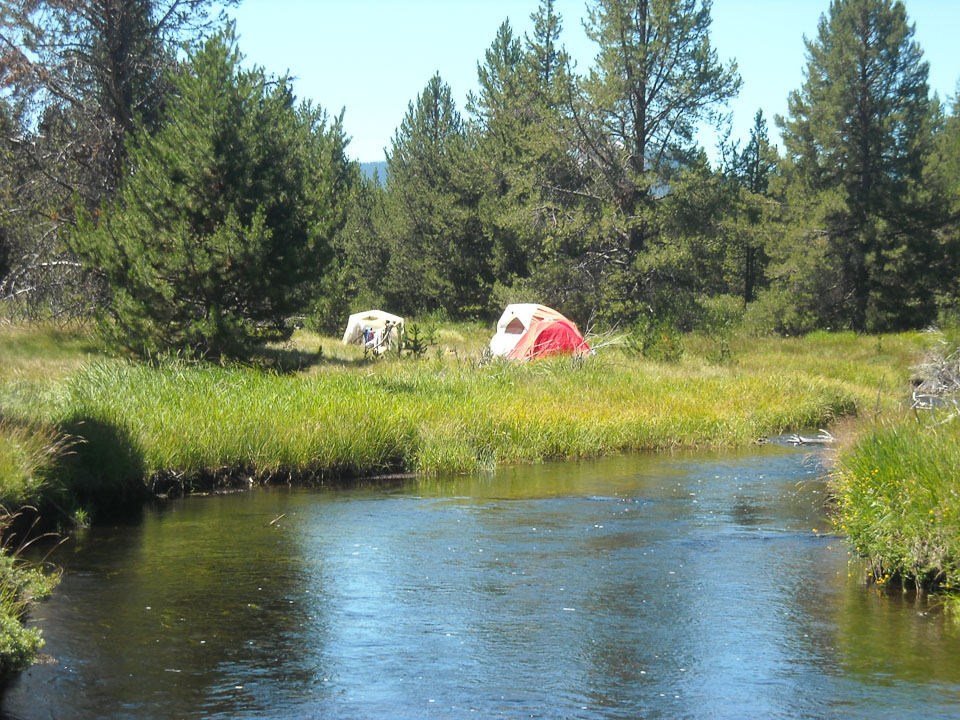 Alex and friends camped on the creek
Photo provided by Jeff Collins