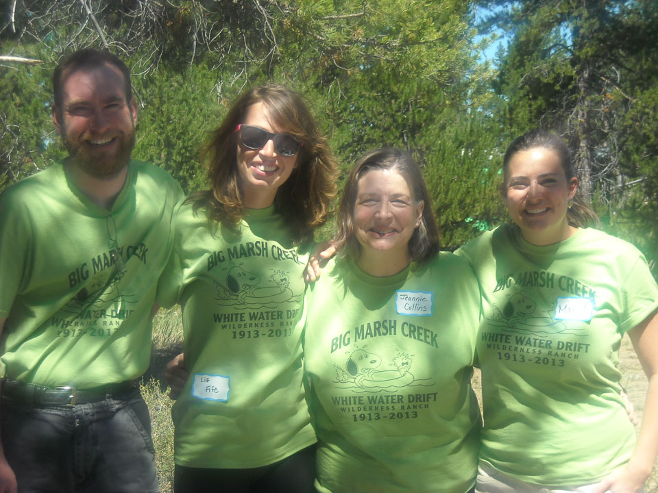 Jeff, Liz, Jeannie, and Mariah showing off their White Water Drift t-shirts
Photo provided by Jeff Collins