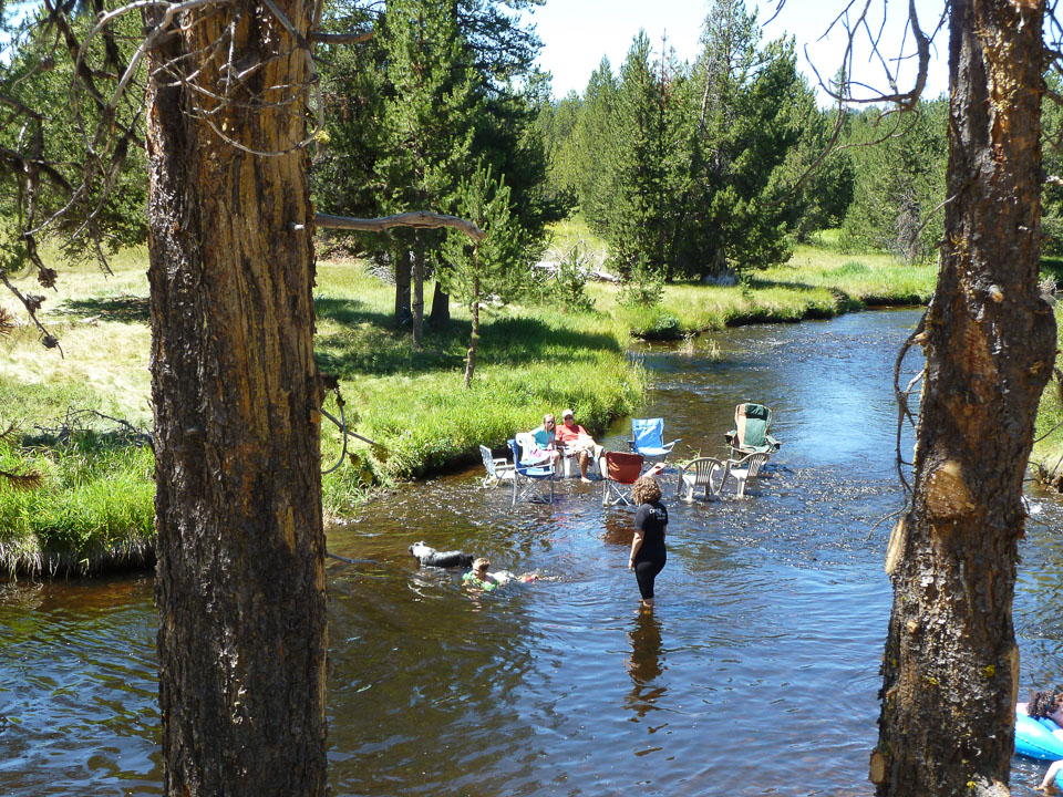 Folks having fun in the riffles in the creek.
Photo provided by Lynne Jensen